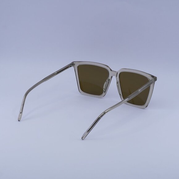 Saint Laurent SL474 005 Sunglasses Yellow Square Frame, Brown Lenses - Picture 4 of 11